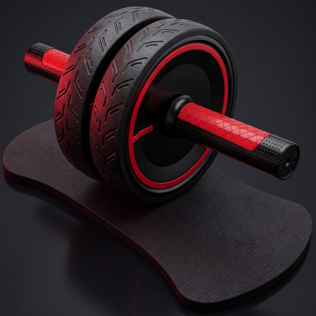 Heavy-Duty Ab Roller Wheel with Knee Pad Non-Slip Metal Handles Core Strength Trainer Abdominal Exercise Wheel Home Gym Workout Fitness