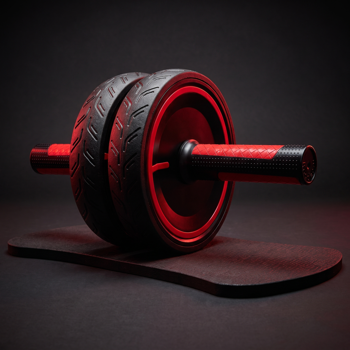 Heavy-Duty Ab Roller Wheel with Knee Pad Non-Slip Metal Handles Core Strength Trainer Abdominal Exercise Wheel Home Gym Workout Fitness