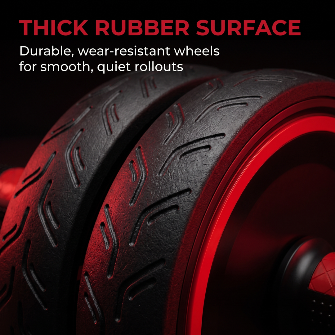 Heavy-Duty Ab Roller Wheel with Knee Pad Non-Slip Metal Handles Core Strength Trainer Abdominal Exercise Wheel Home Gym Workout Fitness
