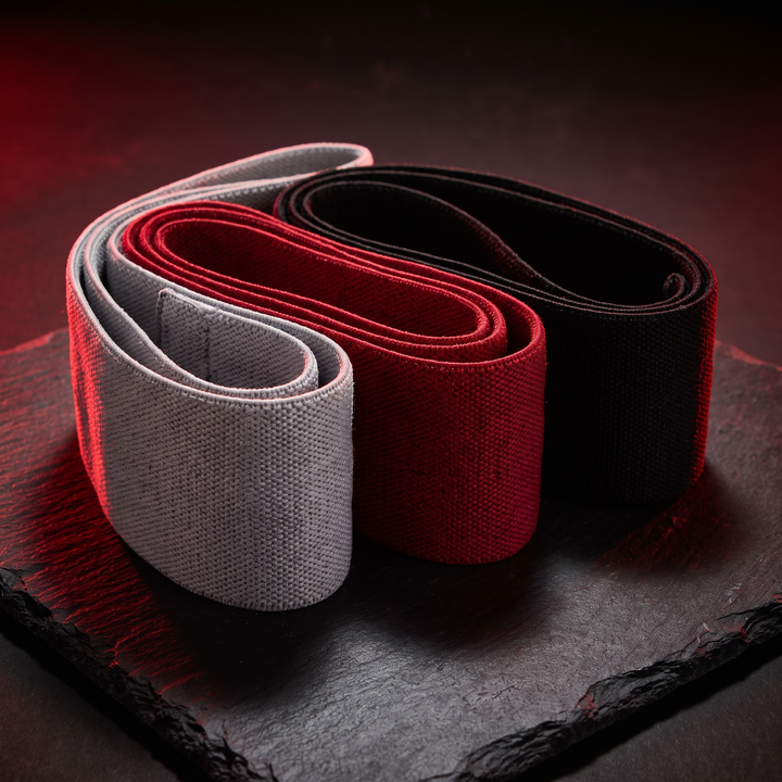 Professional Resistance Loop Band Set Fabric Exercise Bands for Legs Glutes Hips Squat Workout Strength Training Mobility Home Gym Fitness Recovery Unisex - Hero Shot - Full Resistance Band Set
