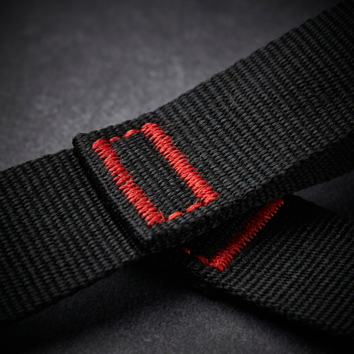 Woven nylon strap texture close-up