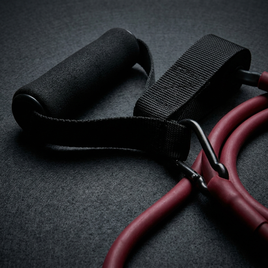 Padded handle and door anchor close-up