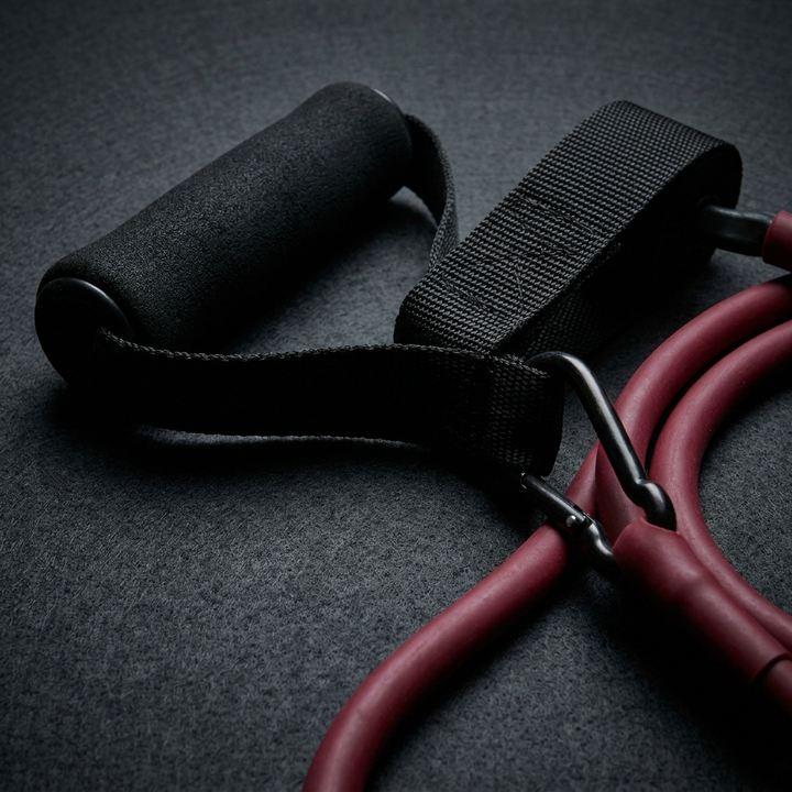 Padded handle and door anchor close-up