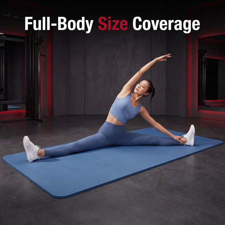 Professional Thick Exercise Mat Non-Slip Yoga Mat Pilates Fitness Training Mat - Full-Body Size Coverage
