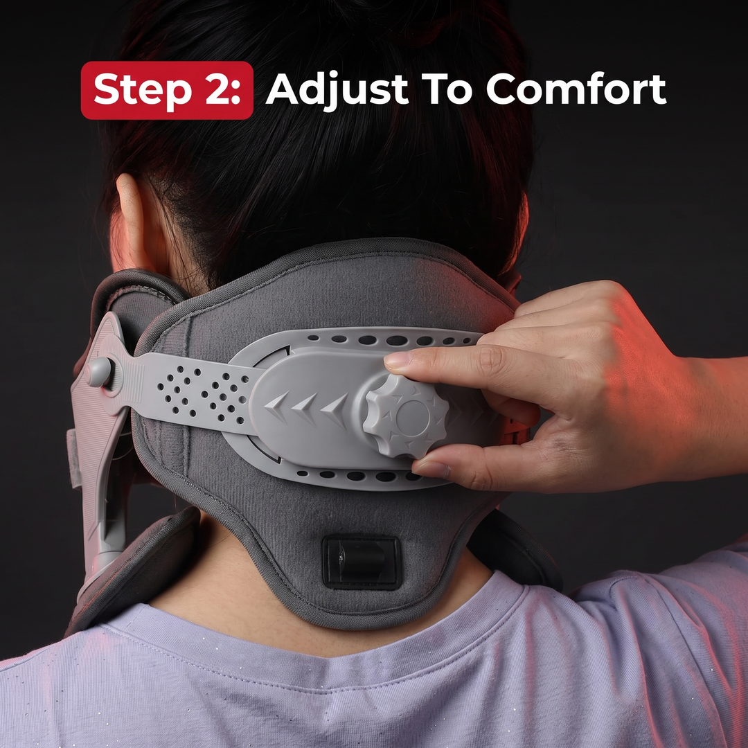 Adjustable Infrared Heating Neck Traction Collar - Step 2 Adjust To Comfort