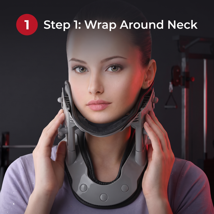 Adjustable Infrared Heating Neck Traction Collar - Step 1 Wrap Around Neck