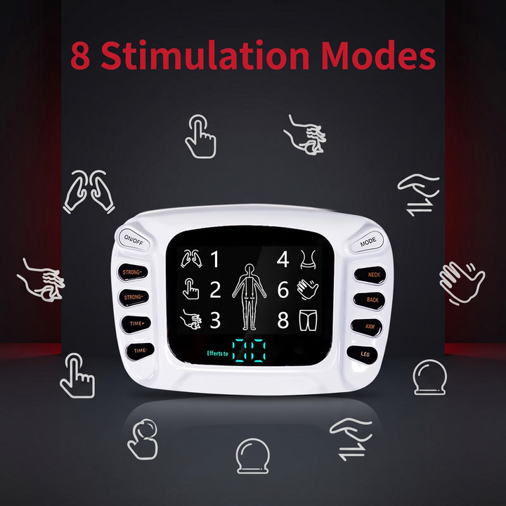 TENS EMS Muscle Stimulator - 8 Adjustable Stimulation Modes