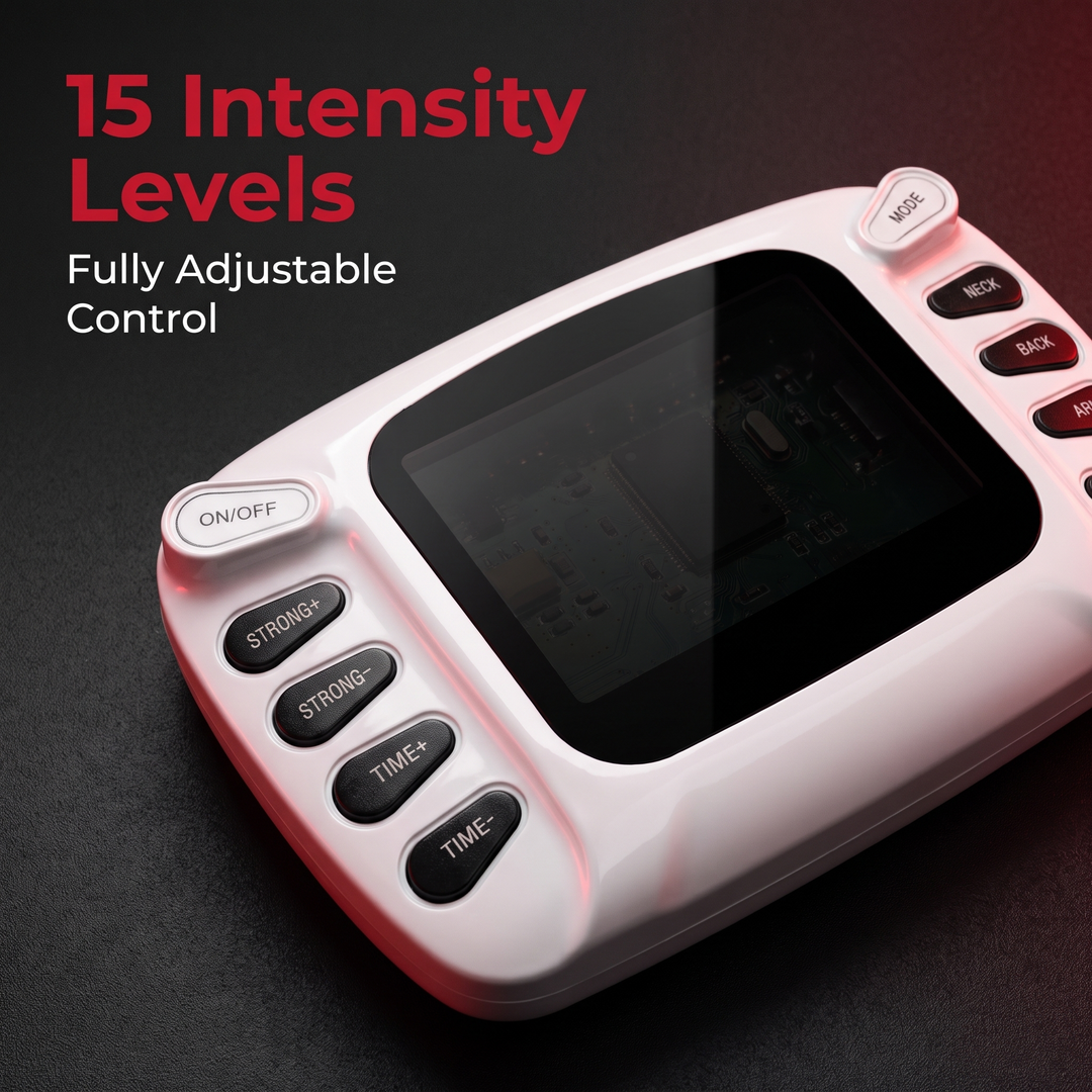 TENS EMS Muscle Stimulator - 15 Intensity Levels Control Buttons