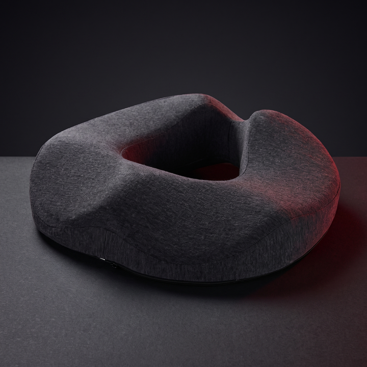 Memory foam donut seat cushion in dark grey