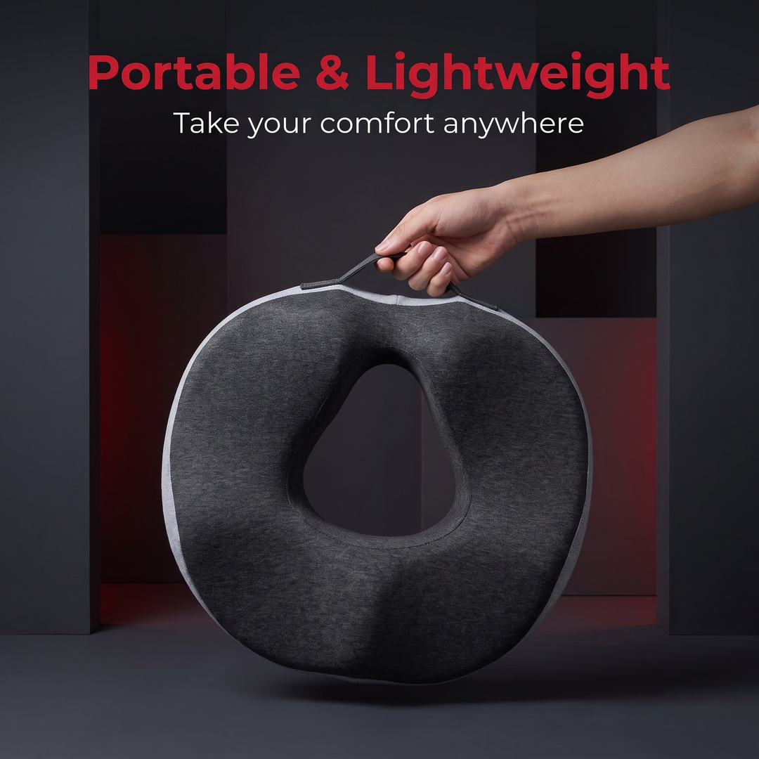 Lightweight cushion with carry handle for easy transport