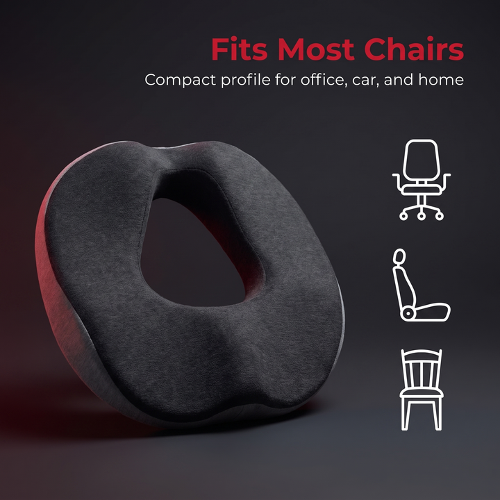 Compact profile fits office chairs, car seats, and dining chairs