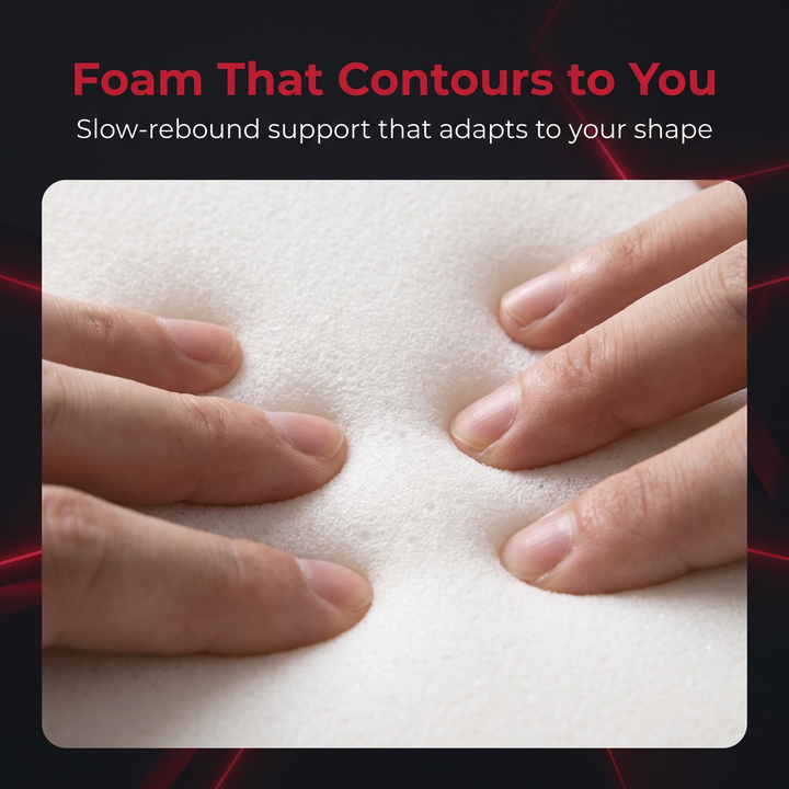 Close-up of memory foam surface that contours to your body