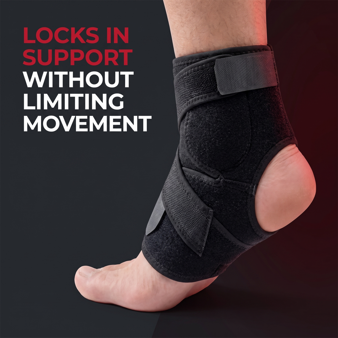 Adjustable Ankle Support Wrap - locks in support without limiting movement