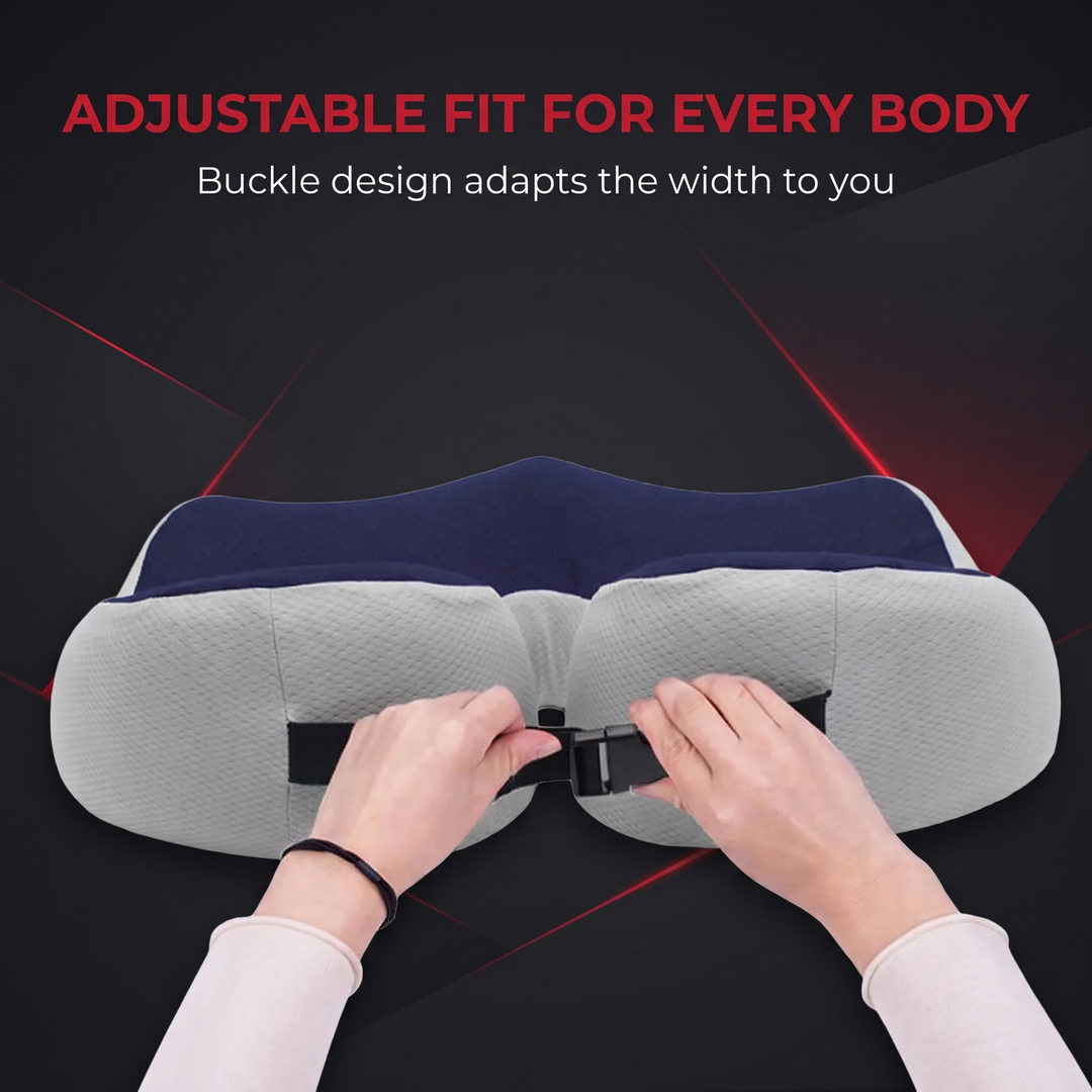 Ergonomic Memory Foam Seat Cushion - Adjustable Fit for Every Body