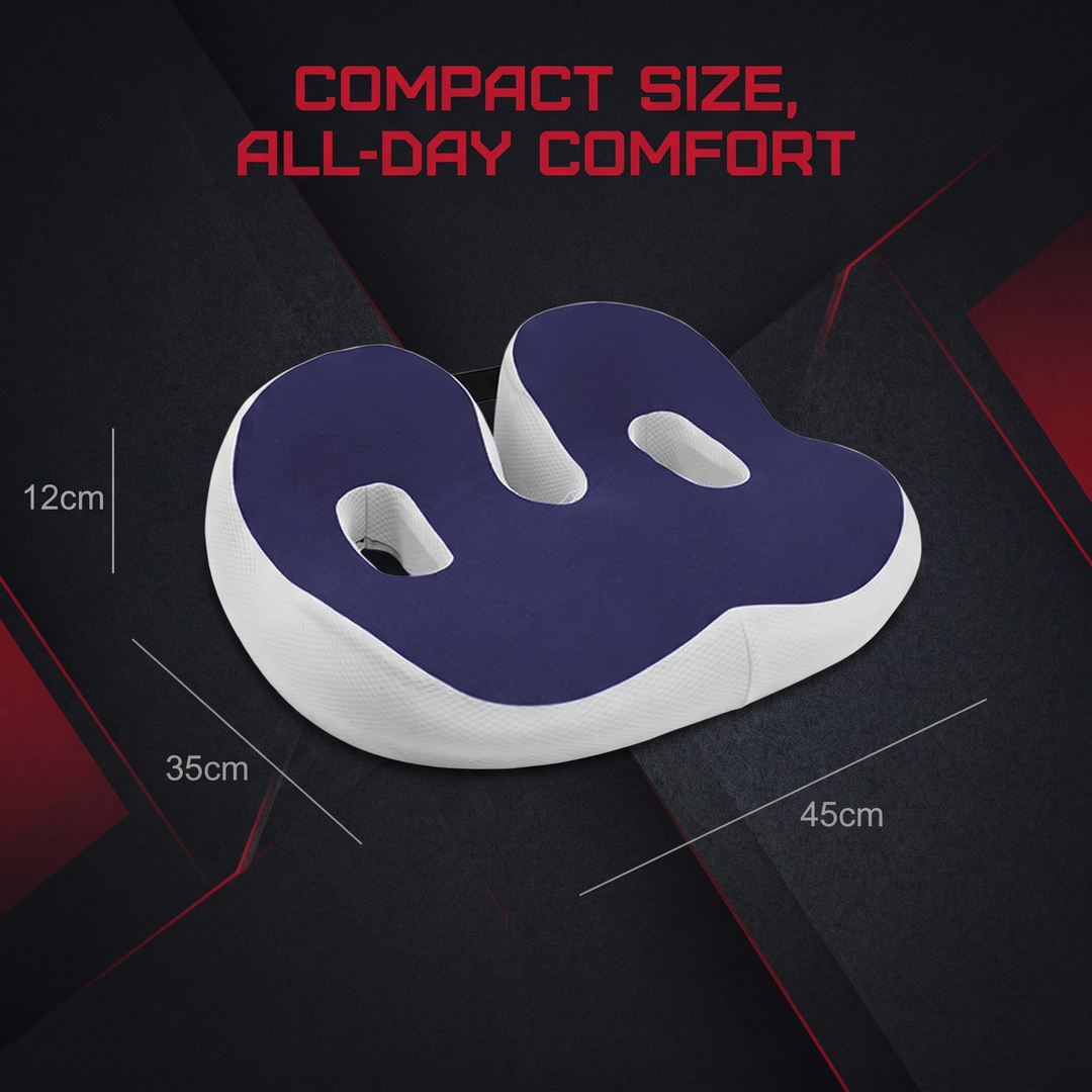 Ergonomic Memory Foam Seat Cushion - Compact Size, All-Day Comfort