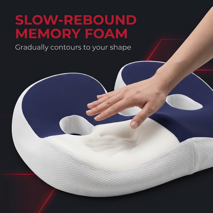 Ergonomic Memory Foam Seat Cushion - Slow-Rebound Memory Foam