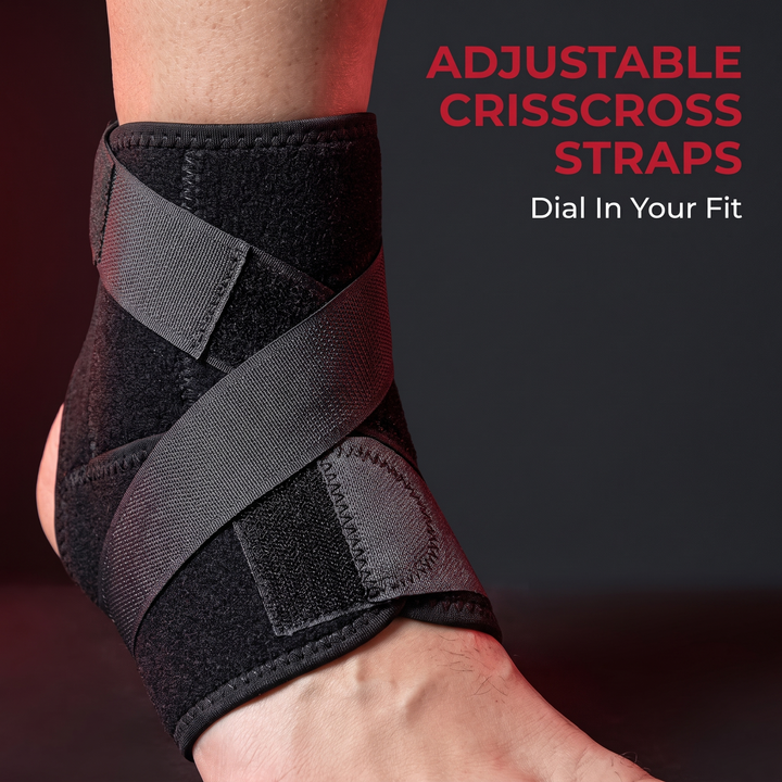 Adjustable Ankle Support Wrap - crisscross straps for a dialed-in fit