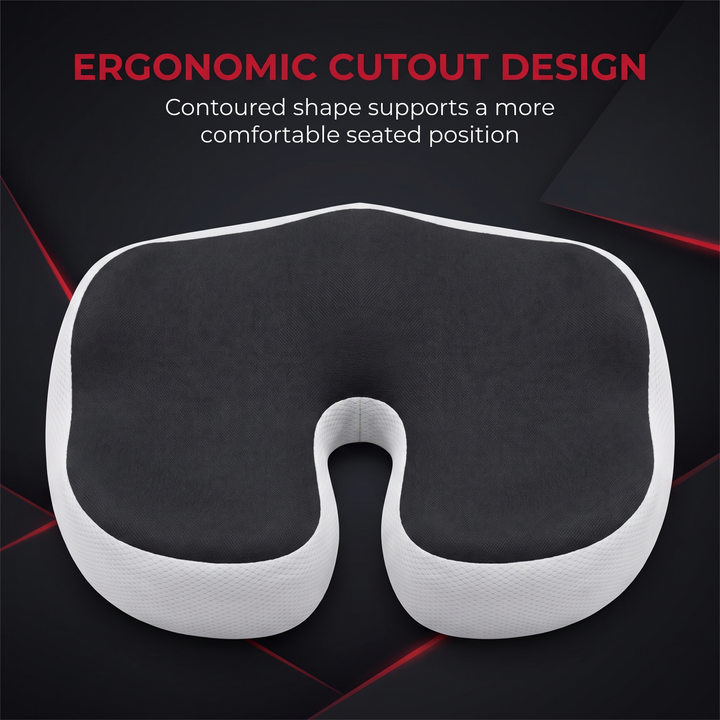 Contoured rear cutout channel for a more comfortable seated position