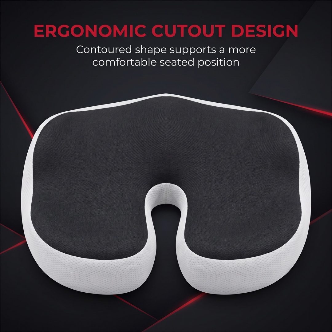 Ergonomic Memory Foam Seat Cushion - Ergonomic Cutout Design