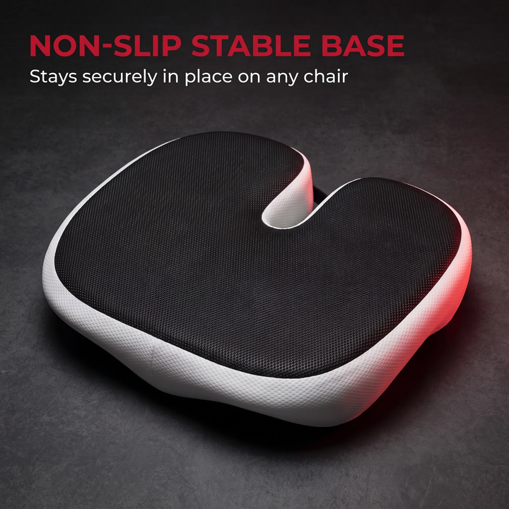 Ergonomic Memory Foam Seat Cushion - Non-Slip Stable Base