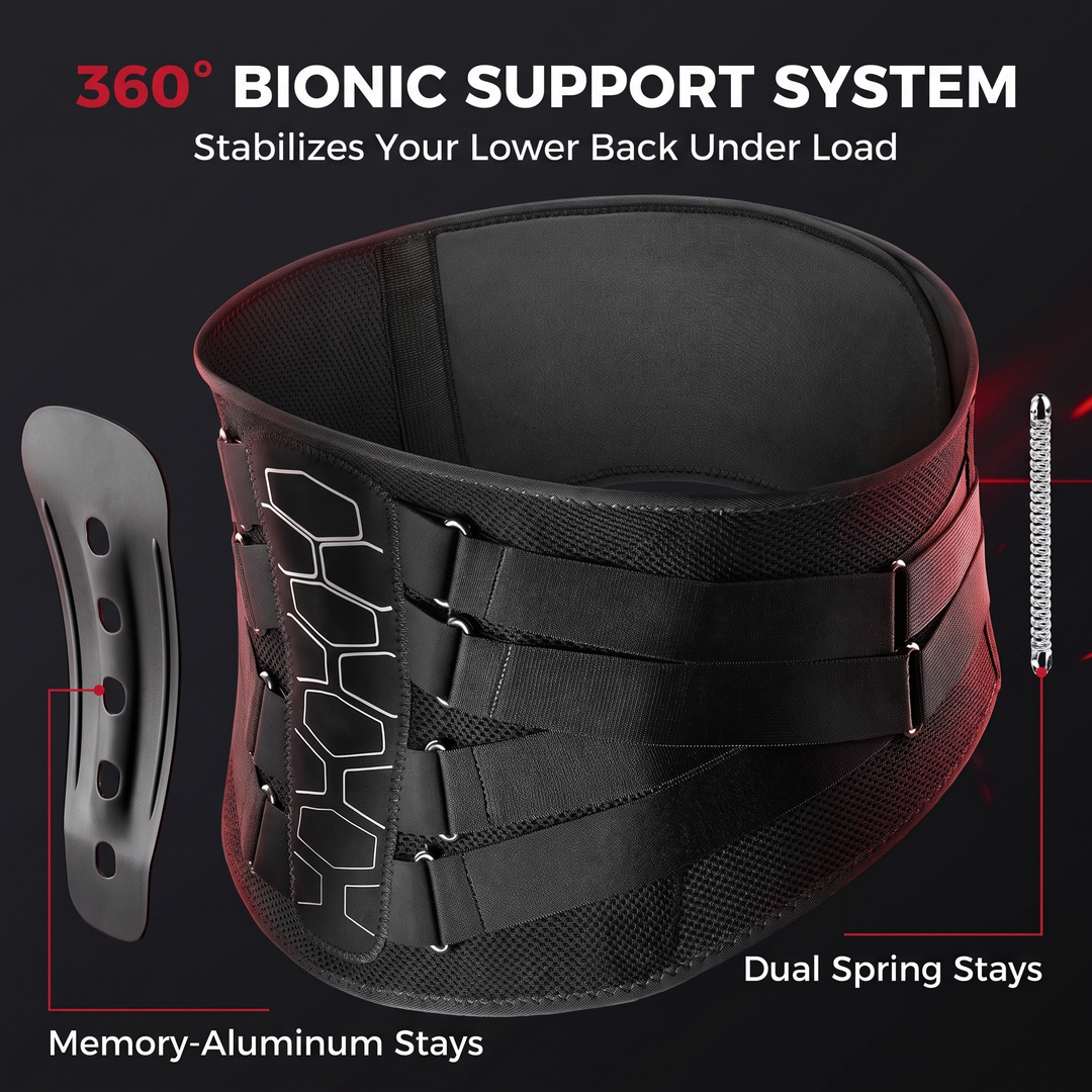 Adjustable Lower Back Brace Lumbar Support Belt - 360 Bionic Support System