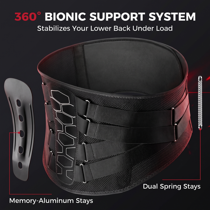 Adjustable Lower Back Brace Lumbar Support Belt - 360 Bionic Support System