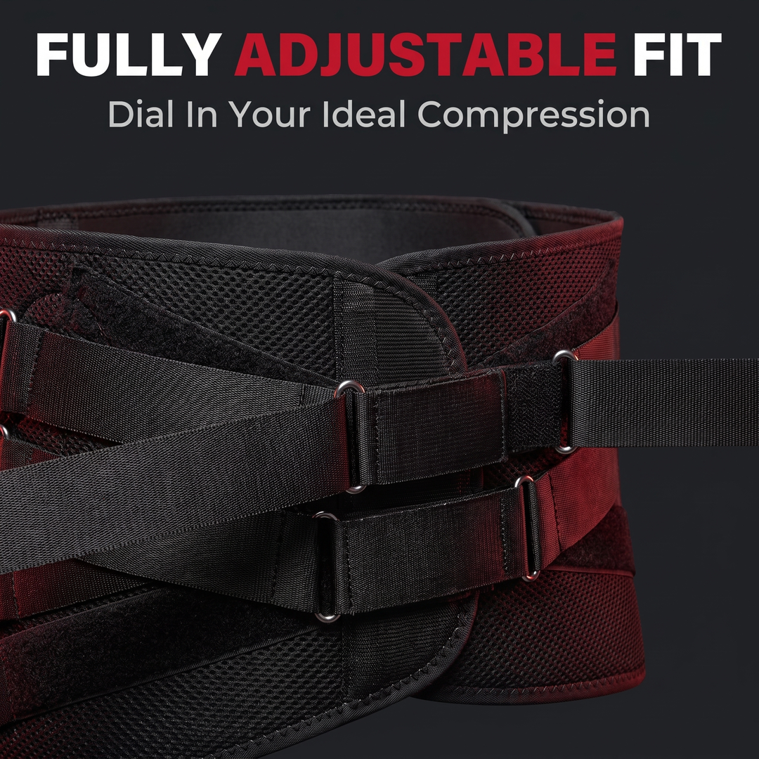 Adjustable Lower Back Brace Lumbar Support Belt - Fully Adjustable Fit