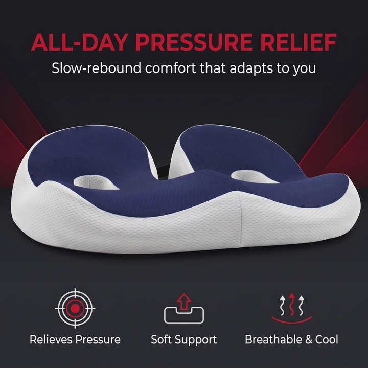 Ergonomic Memory Foam Seat Cushion - All-Day Pressure Relief
