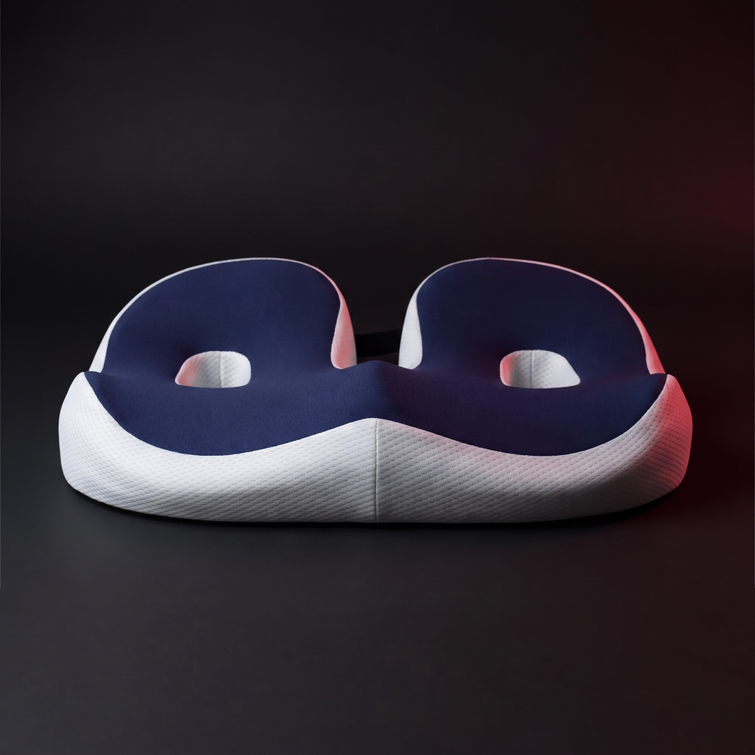 Ergonomic Memory Foam Seat Cushion Coccyx Tailbone Pain Relief Cushion - Cyan straight-on