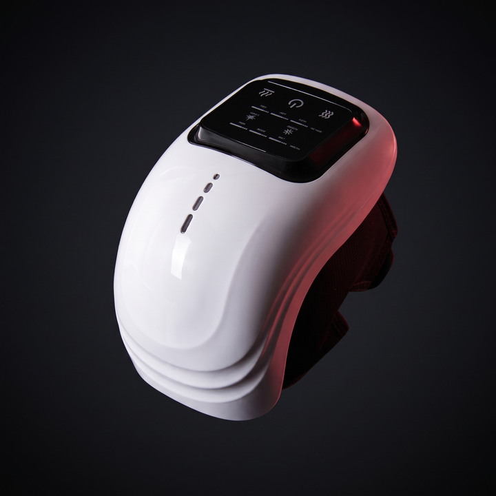 Adjustable Knee Massager with Air Compression, Vibration &amp; Heat - Black