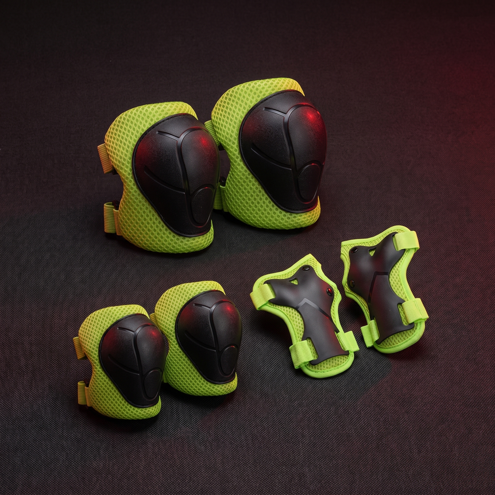 Kids 6-Piece Knee Elbow Wrist Guards Protective Set - Green
