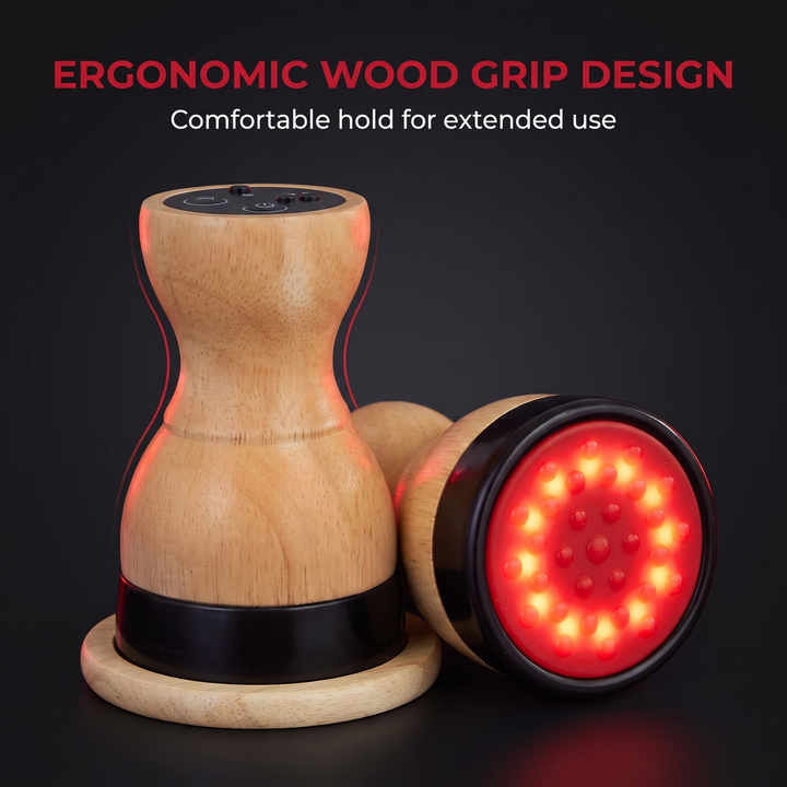 Gua Sha Massage Tool Ergonomic Wood Grip Design Detail