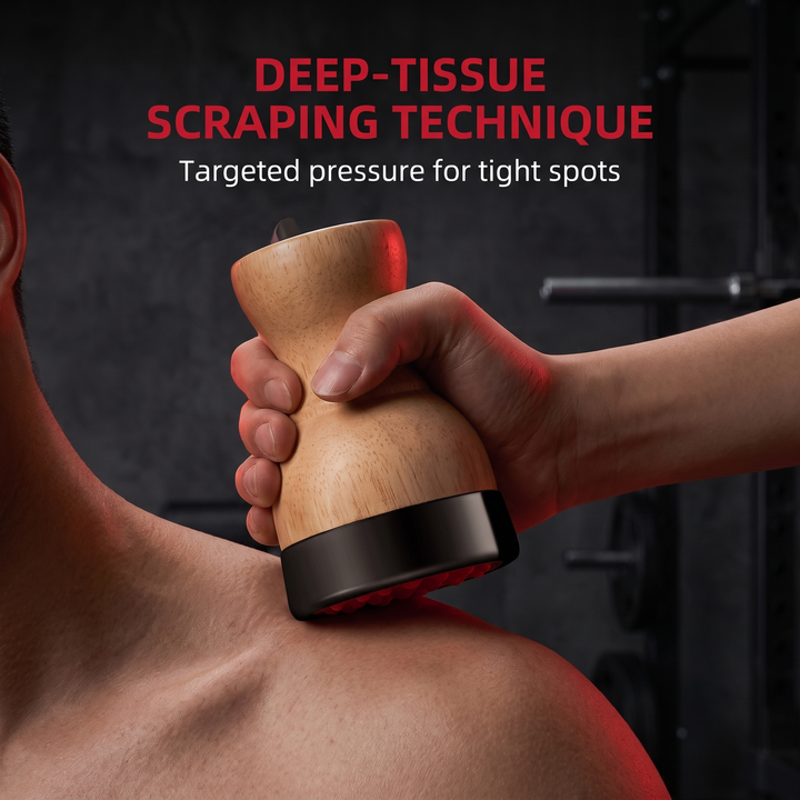 Gua Sha Massage Tool Deep-Tissue Scraping Technique on Shoulder