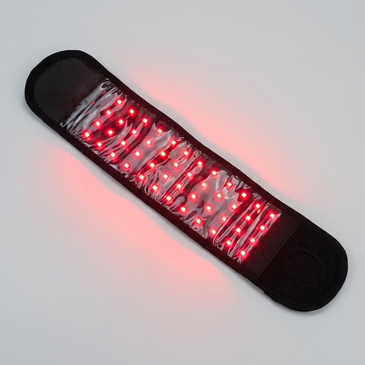 Rechargeable Red Light Therapy Wrist Wrap open flat showing full 48-LED array