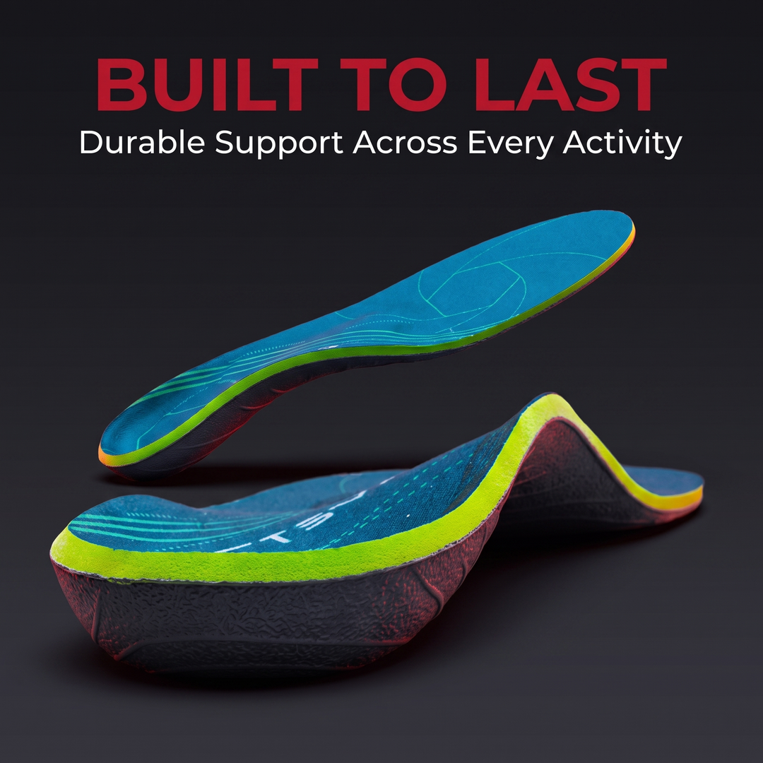 Durable orthopedic shoe insole built for daily athletic activity