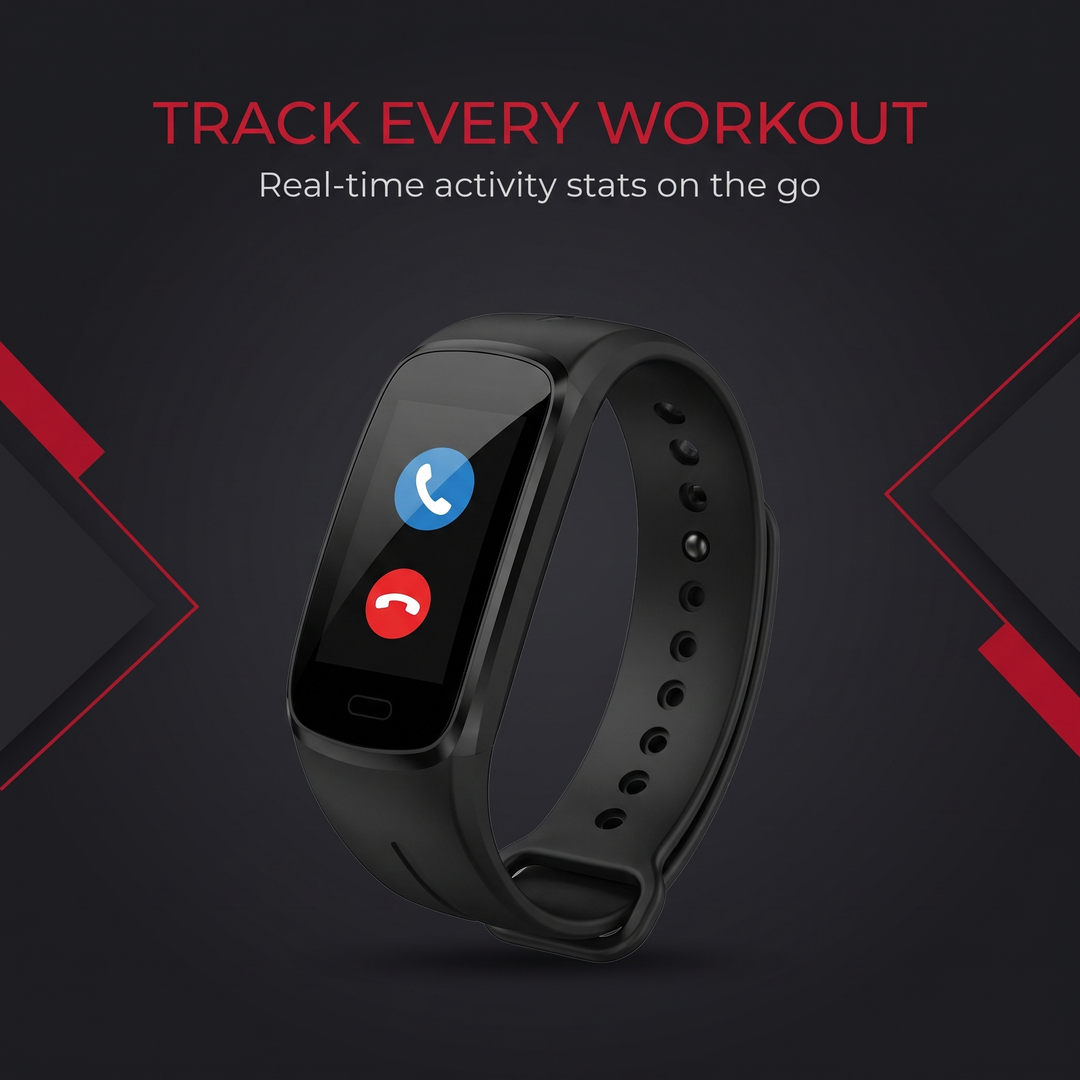 PHYSIOATHLETX Smart Fitness Band touchscreen display for real-time workout tracking