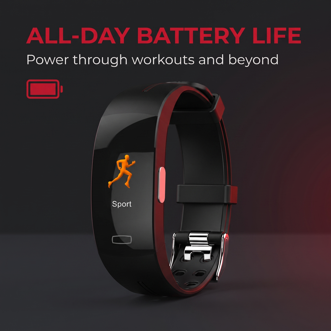 Smart fitness band with all-day battery life for workouts and daily wear