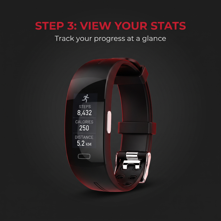 Step 3: view your activity stats on the smart fitness band display