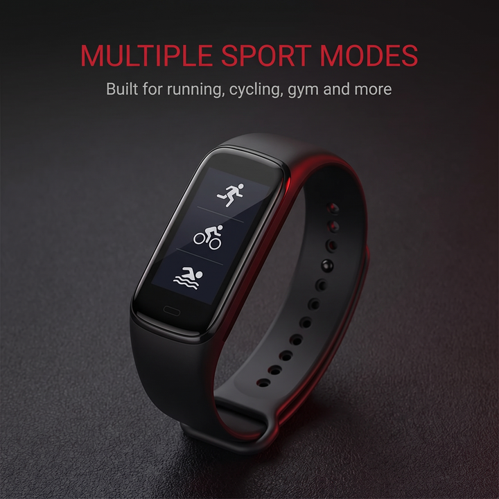 Smart fitness band with multiple sport modes for running, cycling and gym workouts