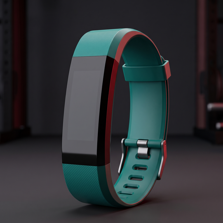 PHYSIOATHLETX smart fitness band in green, lightweight wearable activity tracker