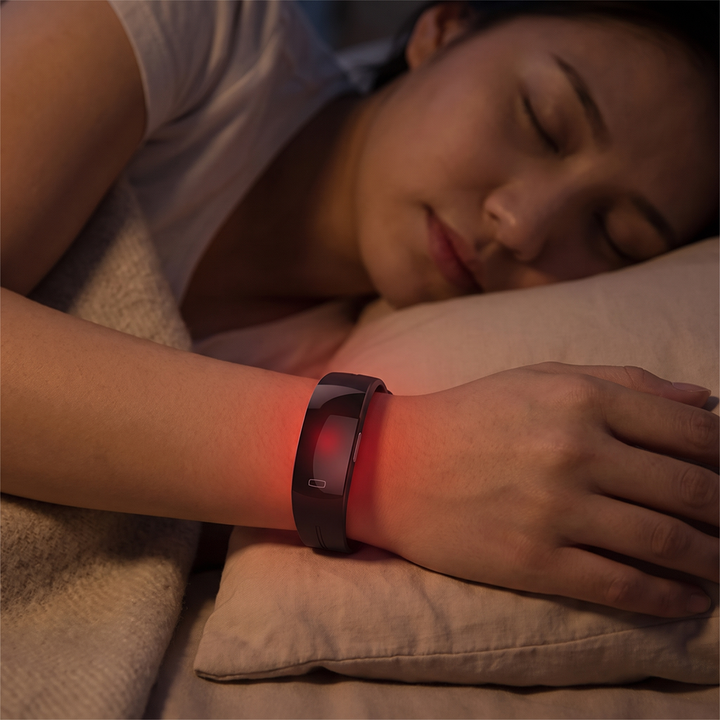 Smart fitness band worn overnight for sleep and rest tracking