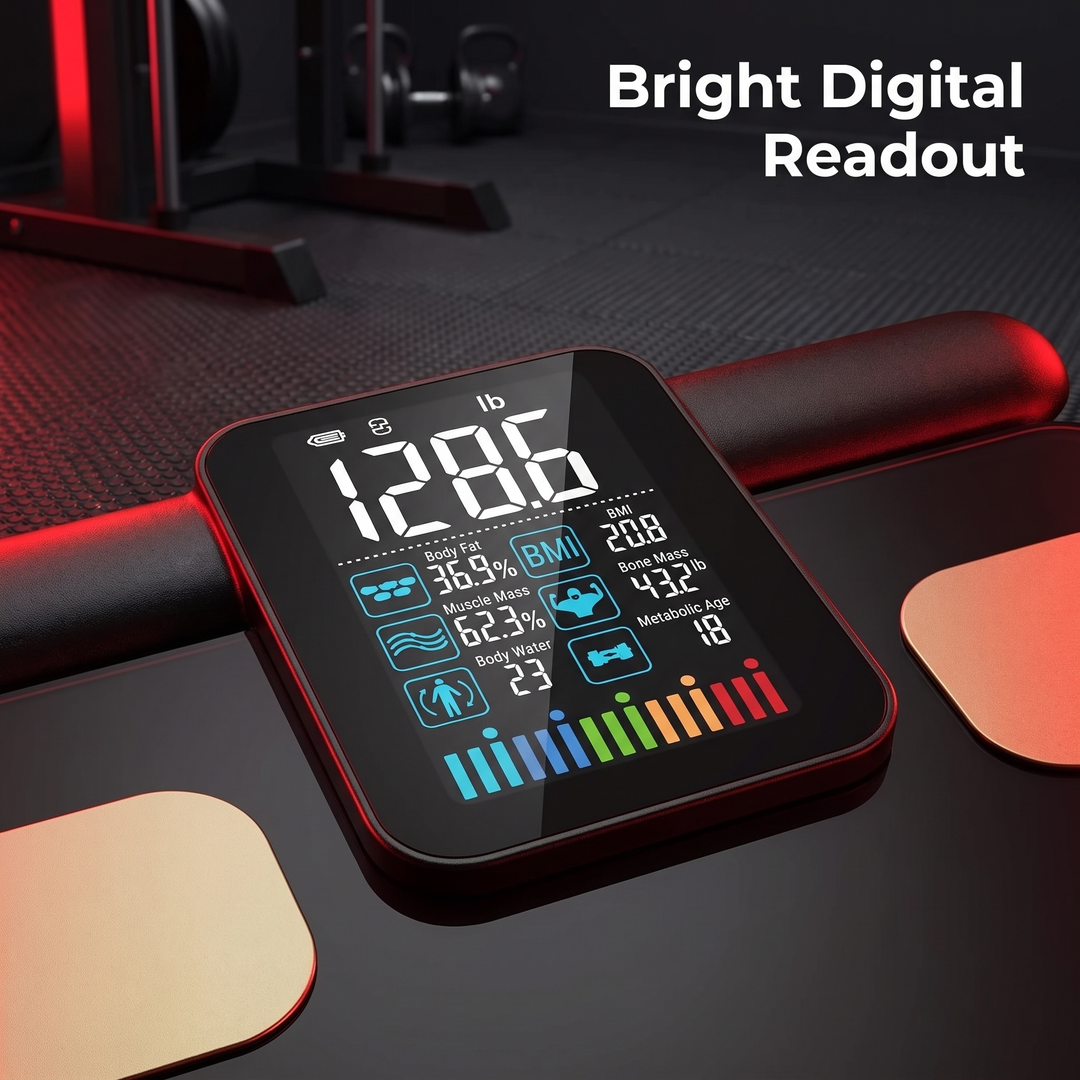 Bright digital readout for quick fitness check-ins