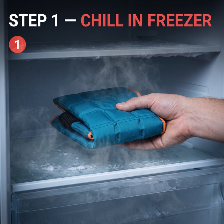 Step 1 chill the recovery wrap in the freezer