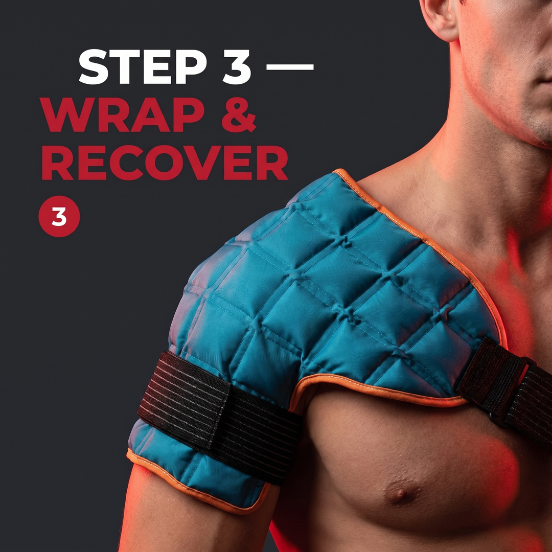 Step 3 wrap and recover with the shoulder compress