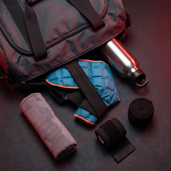 Gym bag essentials with the reusable recovery wrap
