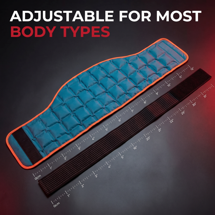 Recovery wrap laid flat showing adjustable fit for most body types