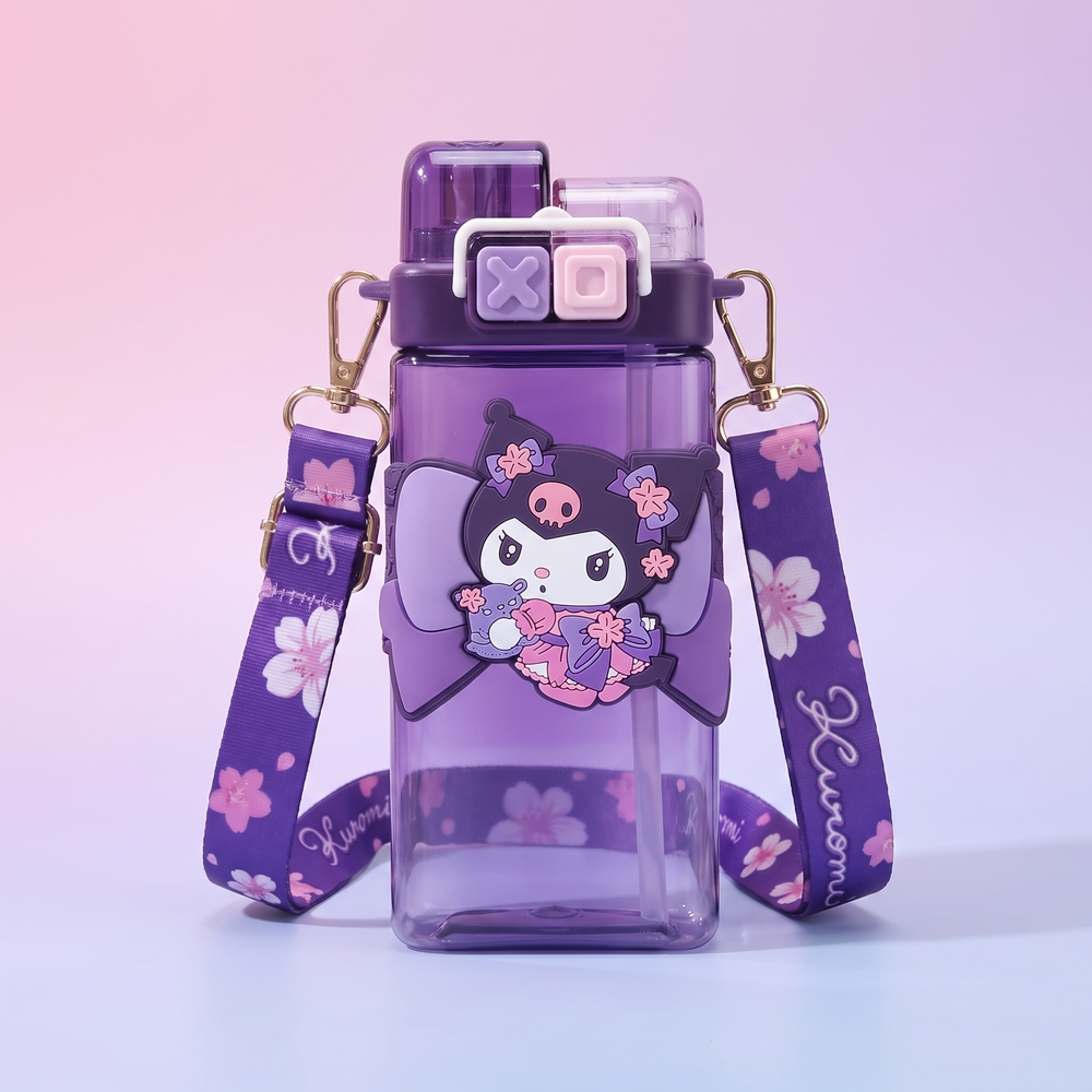Kawaii Cartoon Straw Tumbler Cup - Kuromi-A Design