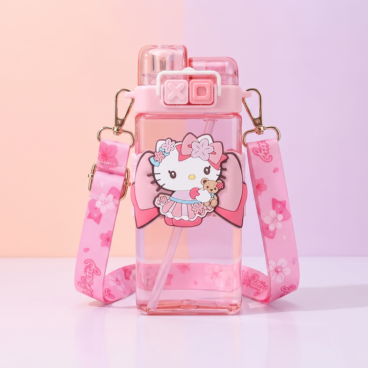 Kawaii Cartoon Straw Tumbler Cup - Hello Kitty-A Design
