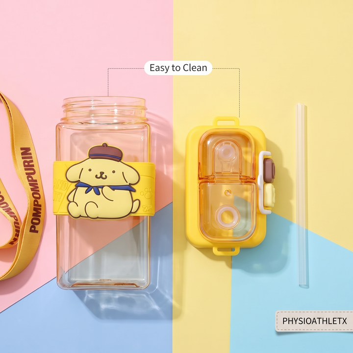 Kawaii Cartoon Straw Tumbler Cup - Easy to Clean Parts