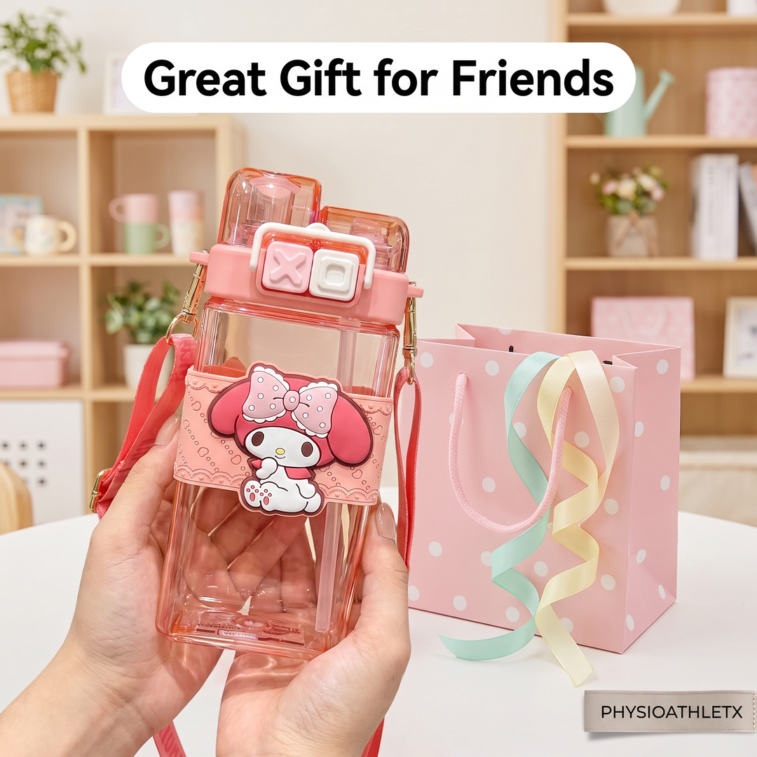Kawaii Cartoon Straw Tumbler Cup - Gift for Friends Lifestyle Scene